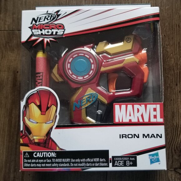 Marvel NERF Micro Shots Blaster & Darts (Iron Man) - Picture 1 of 3